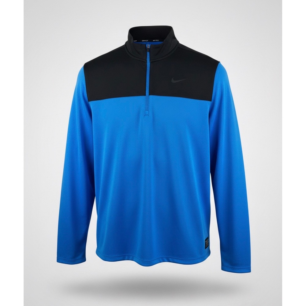 Nike Golf Dri-FIT 1/4 Zip Pullover Mens XXL Blue Black NEW
